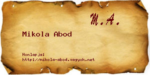 Mikola Abod névjegykártya